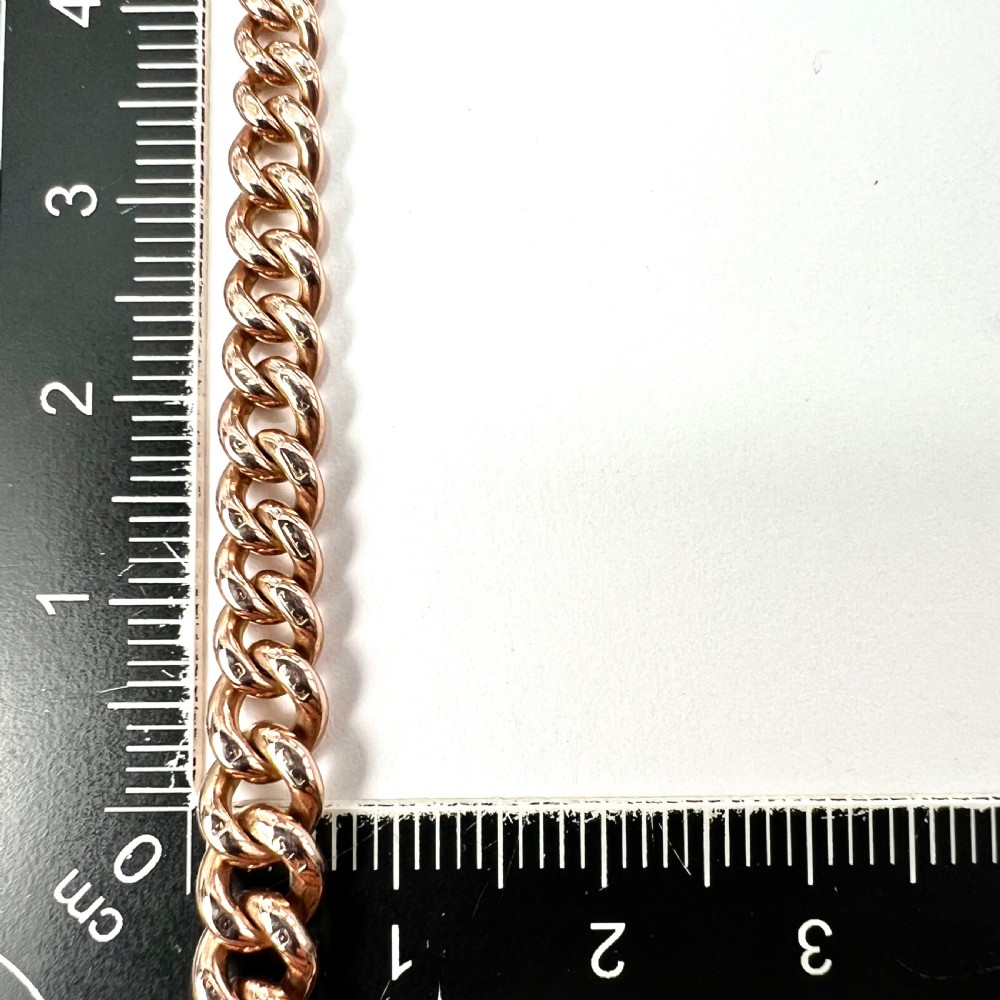 Victorian 9CT Rose Gold Albert Chain Bracelet with Dog Clip View V