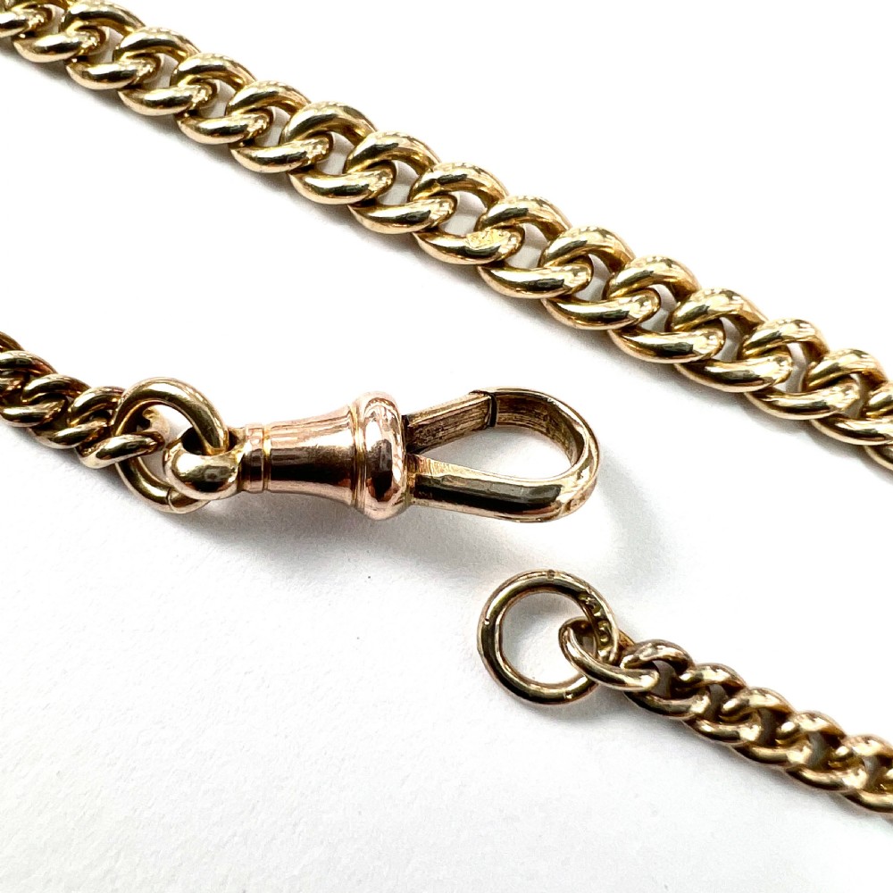 Victorian 9CT Gold Albert Chain Bracelet with Dog Clip View II