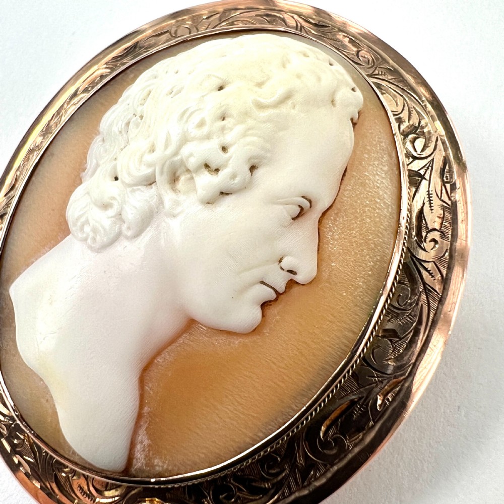 • Victorian 9CT Gold Shell Cameo Portrait Brooch View IV