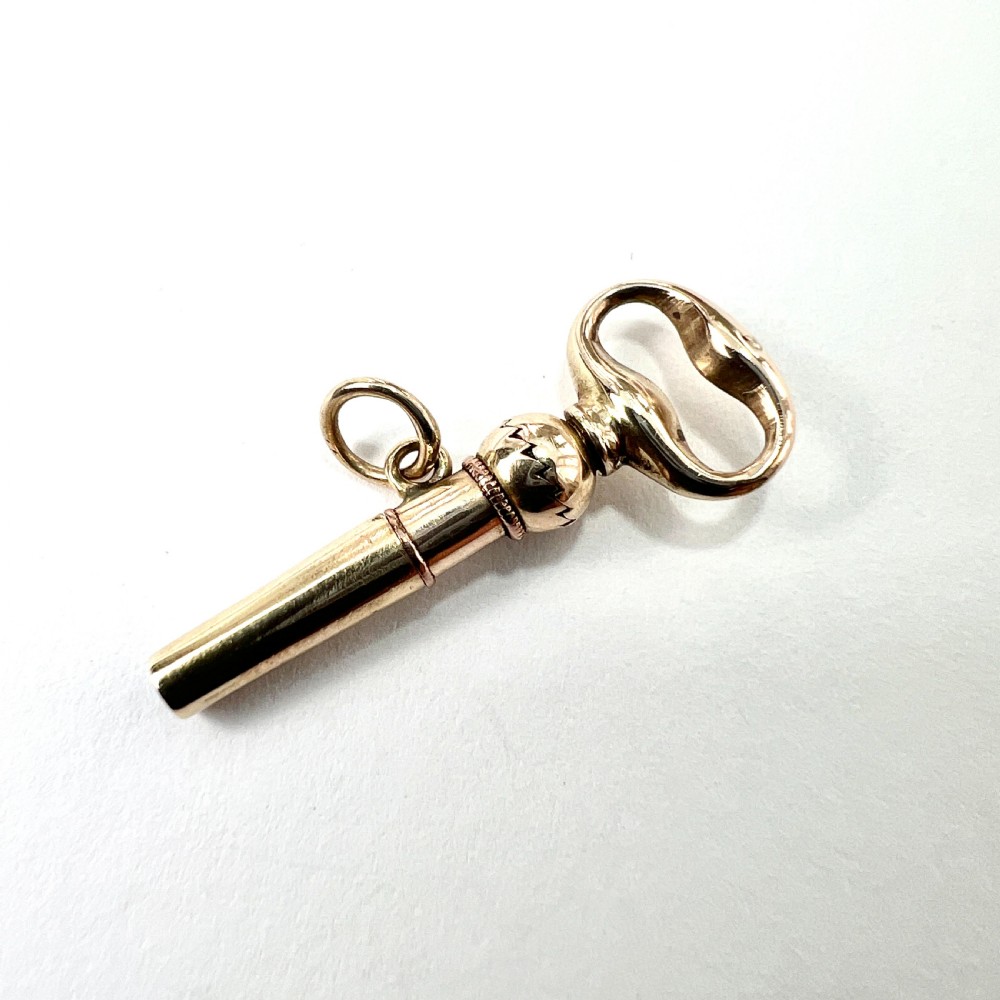 Victorian 9CT Gold Watch Key Charm Pendant
