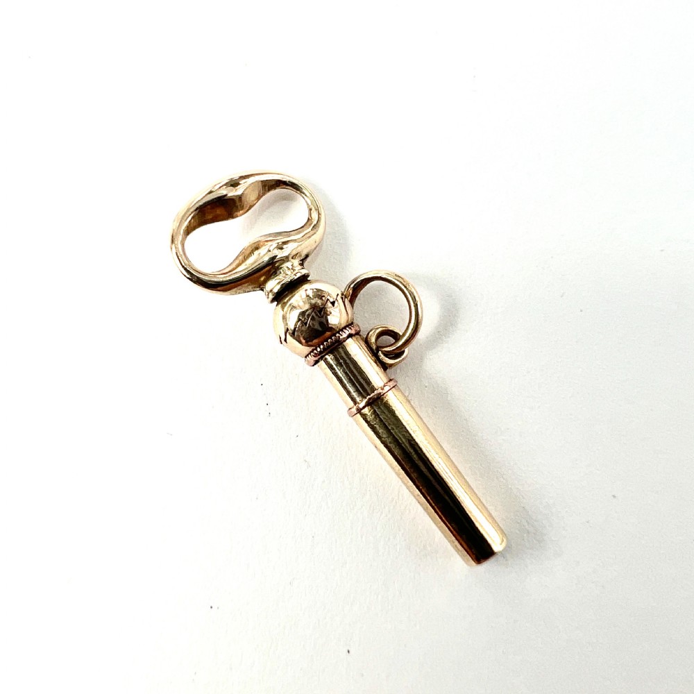 Victorian 9CT Gold Watch Key Charm Pendant View II