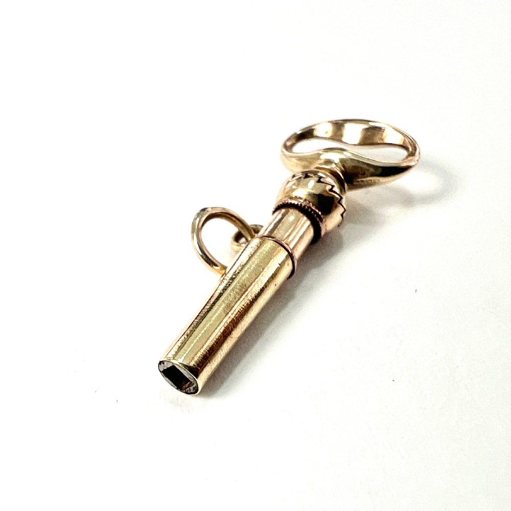 Victorian 9CT Gold Watch Key Charm Pendant View IV