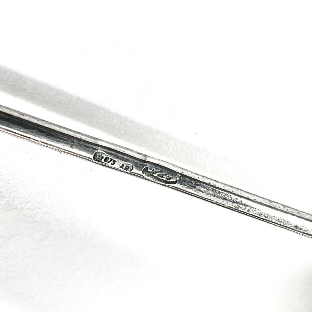 • Large Antique Art Deco Sterling Silver Hoop Brooch  View V