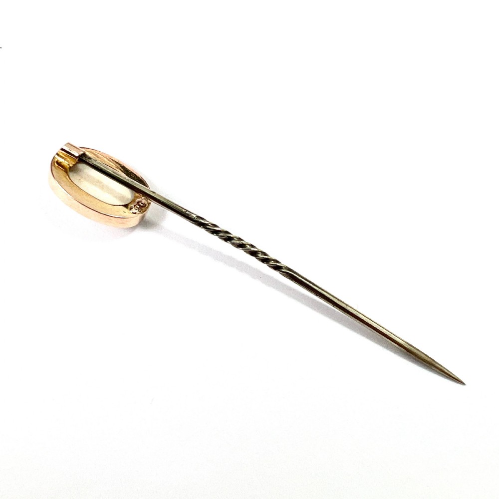 • Antique 9CT Gold Hardstone Cameo Stick Pin View V