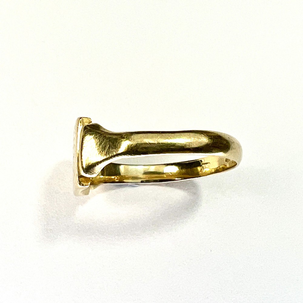1929 Vintage Art Deco 18CT Gold Monogram Signet Ring View IX