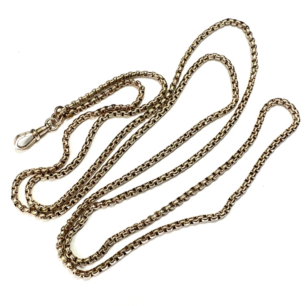 Long Victorian 9CT Gold Longuard Chain with Albert Clip View II