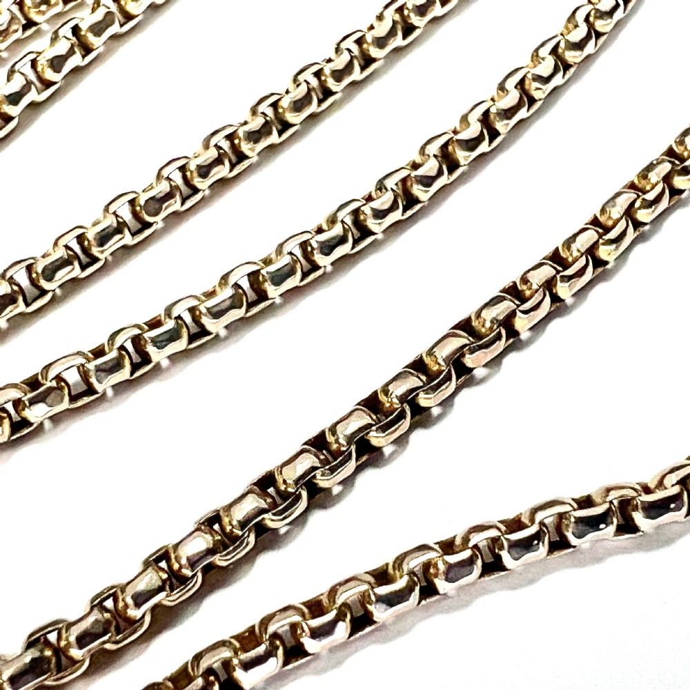 Long Victorian 9CT Gold Longuard Chain with Albert Clip View III