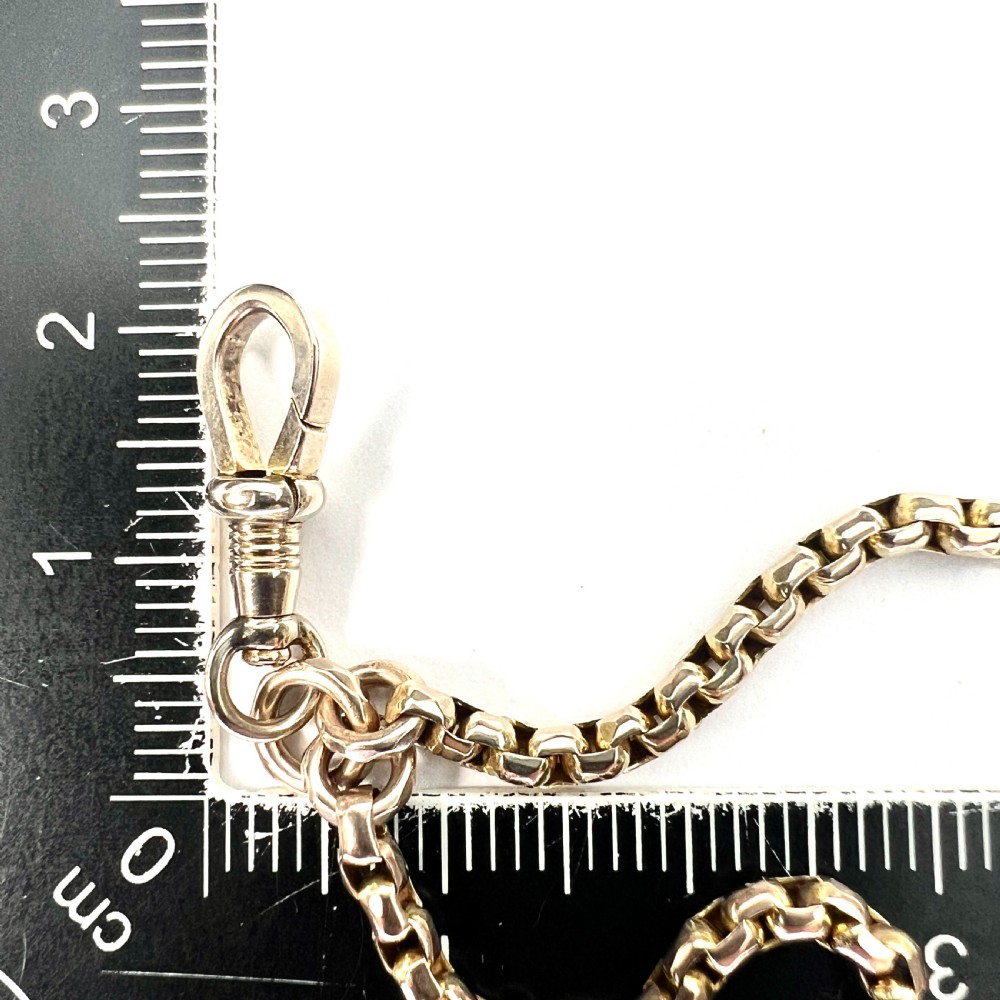 Long Victorian 9CT Gold Longuard Chain with Albert Clip View VIII