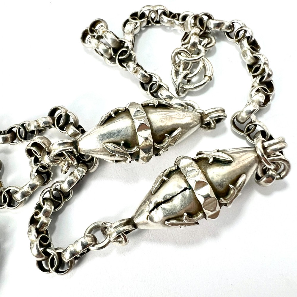 Rare Edwardian Silver Photograph Locket Pendant Necklace View VIII