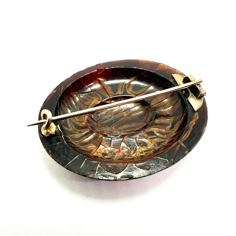 Victorian Pique Work Brooch in Gold and Silver View II