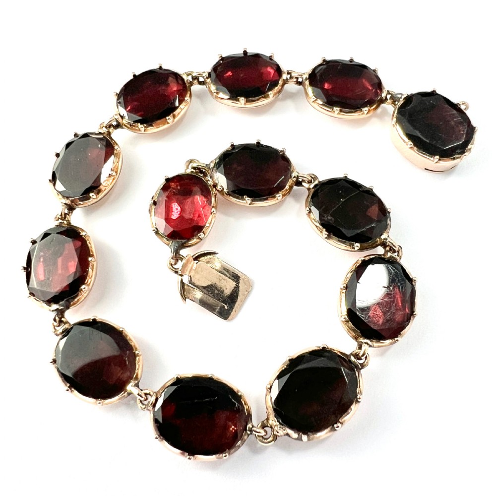 Georgian Flat Cut Garnet 9CT Gold Bracelet View III