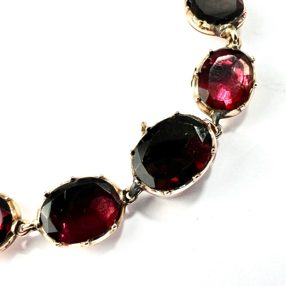 Georgian Flat Cut Garnet 9CT Gold Bracelet View IV