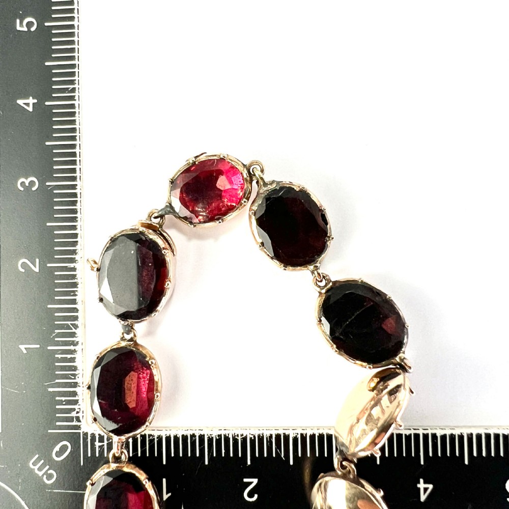 Georgian Flat Cut Garnet 9CT Gold Bracelet View V