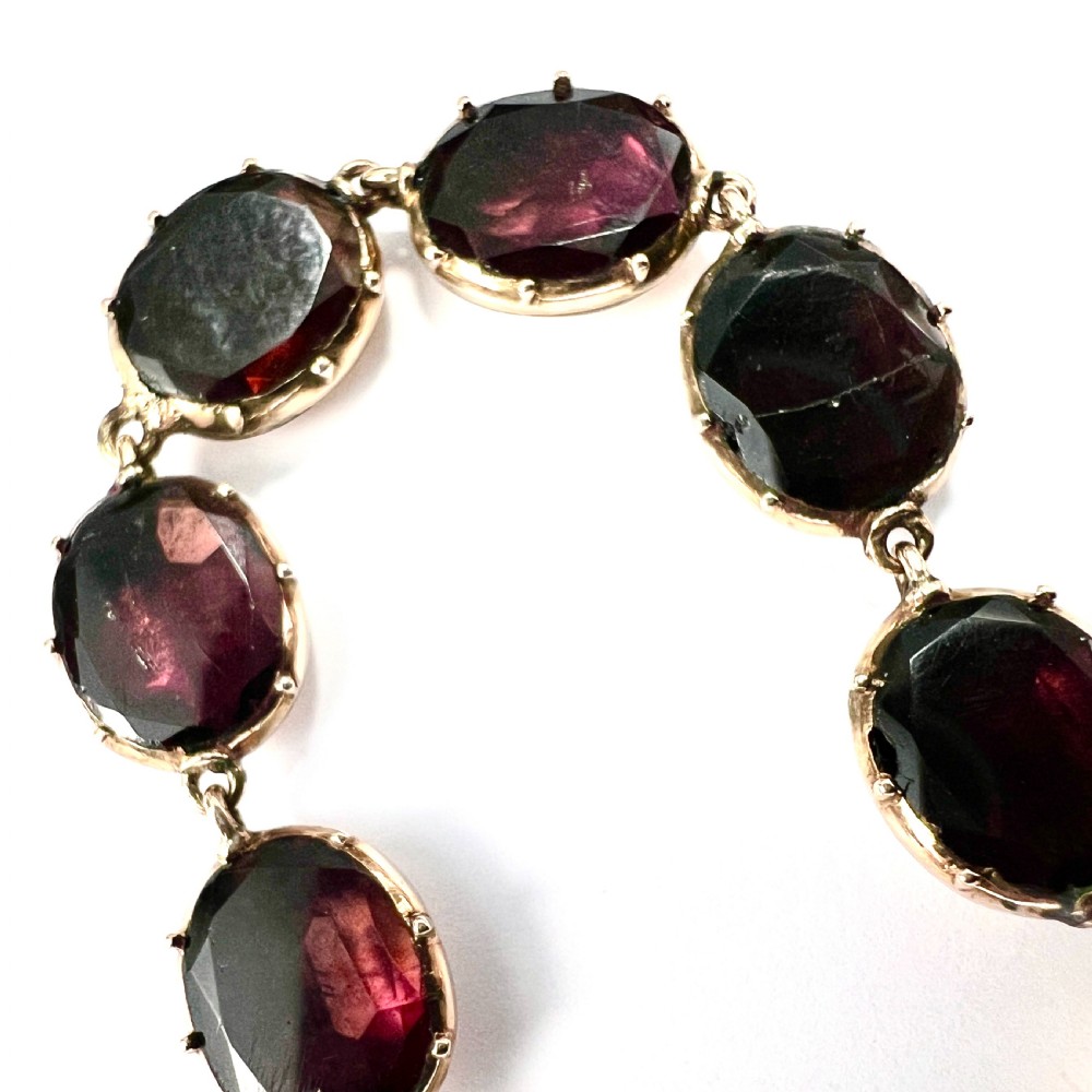 Georgian Flat Cut Garnet 9CT Gold Bracelet View VI