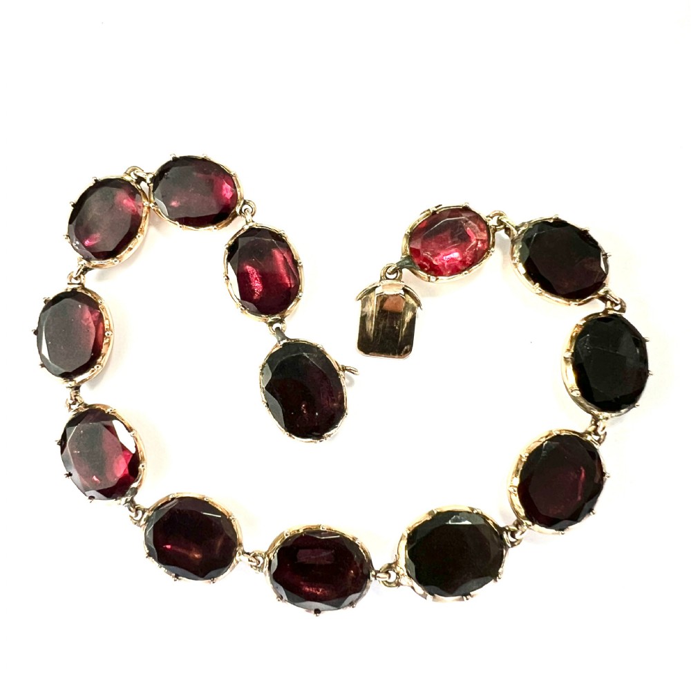 Georgian Flat Cut Garnet 9CT Gold Bracelet View VII