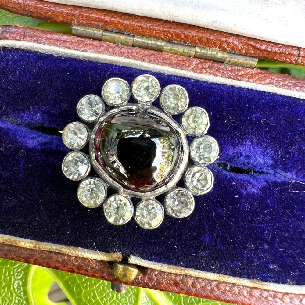 Georgian Silver Garnet Carbuncle Cluster Brooch View IV