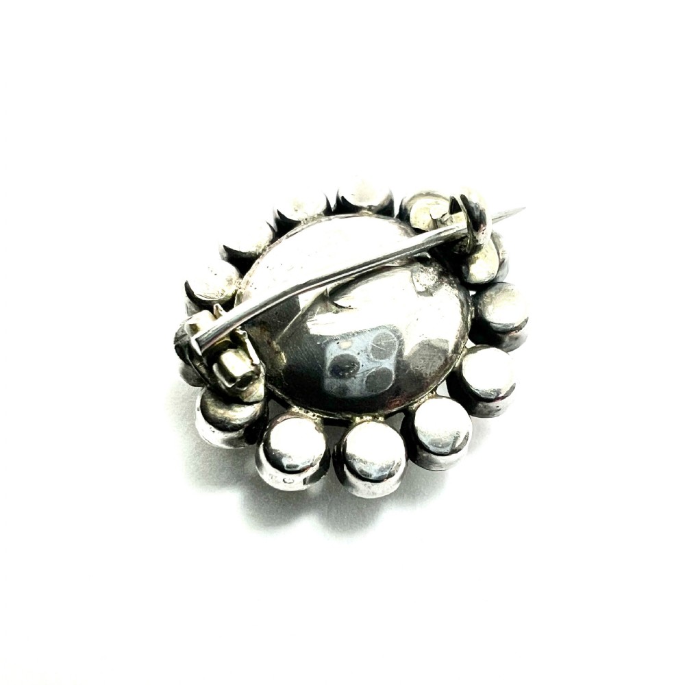 Georgian Silver Garnet Carbuncle Cluster Brooch View V