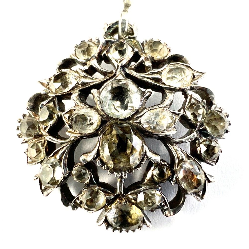 Georgian Secret Bee Silver Black Dot Paste Pendant  View III