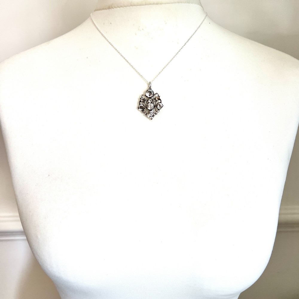 Georgian Silver Rock Crystal Pendant Conversion View V
