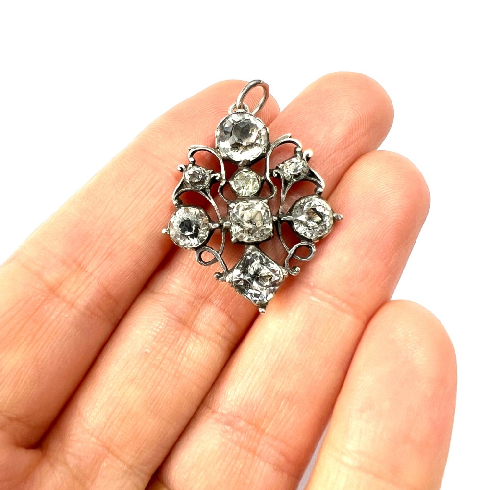 Georgian Silver Rock Crystal Pendant Conversion View VII