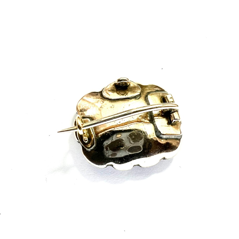 Georgian Silver Black Dot Paste Cluster Brooch View IV