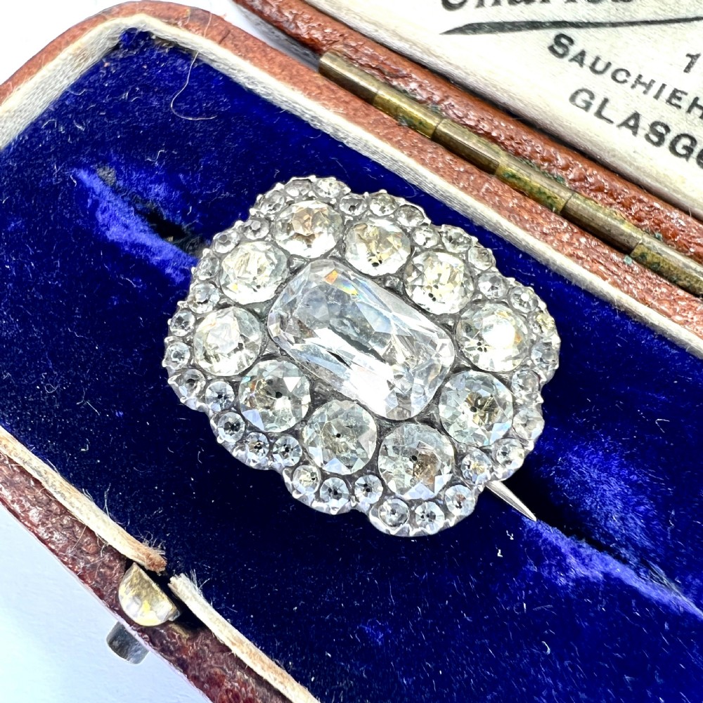Georgian Silver Black Dot Paste Cluster Brooch View VI
