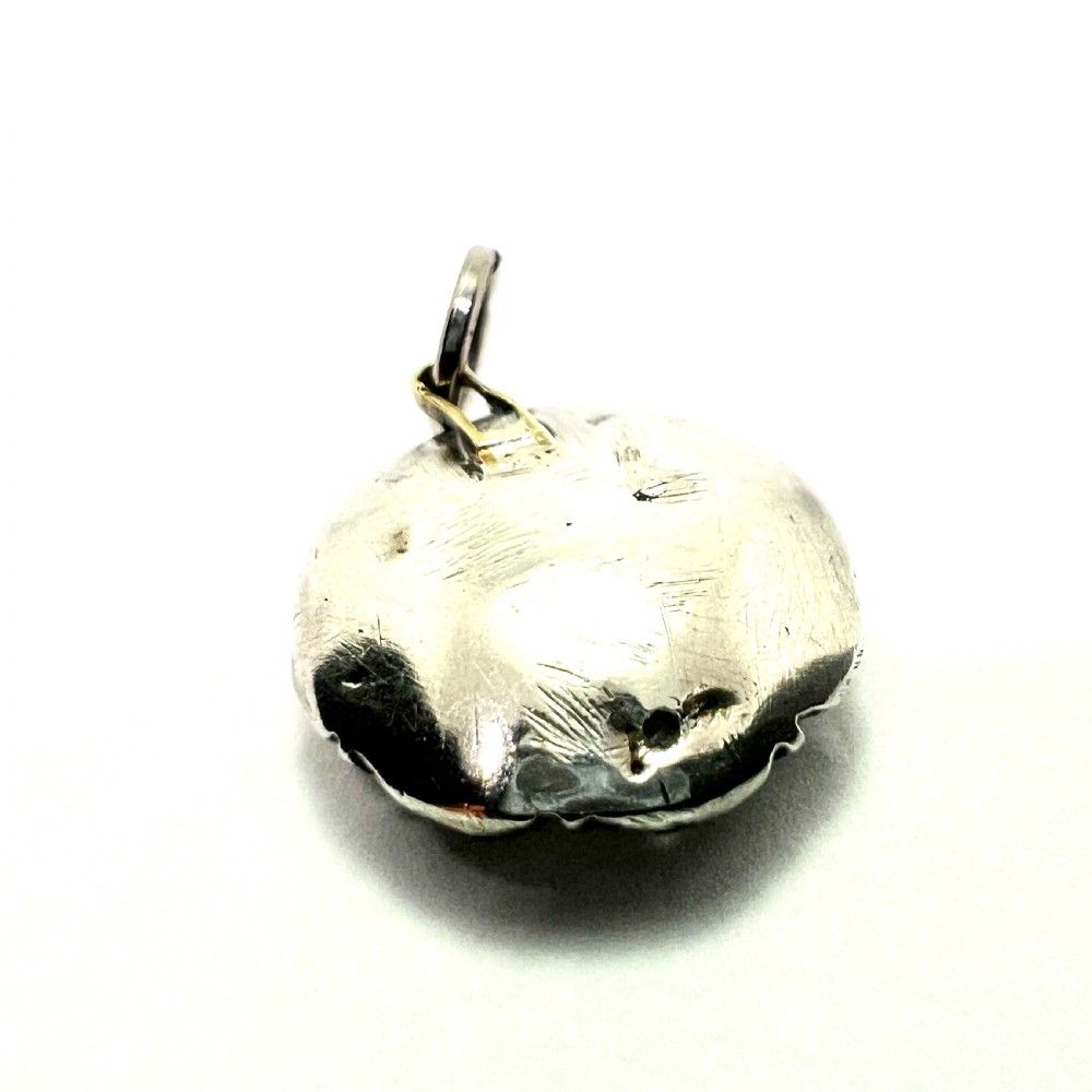 Georgian Silver Black Dot Cushion Cut Paste Pendant View VI