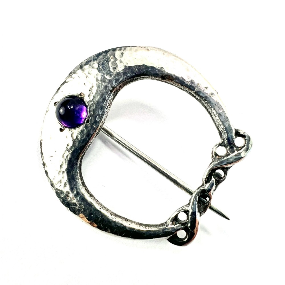 RESERVED for X • Antique Archibald Knox for Liberty Art Nouveau Amethyst Brooch 