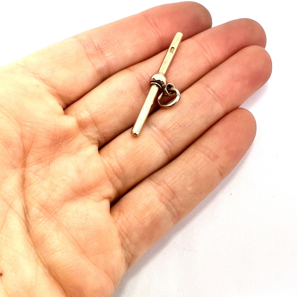 Victorian 9CT Gold Albert T Bar Fob Pendant  View VI
