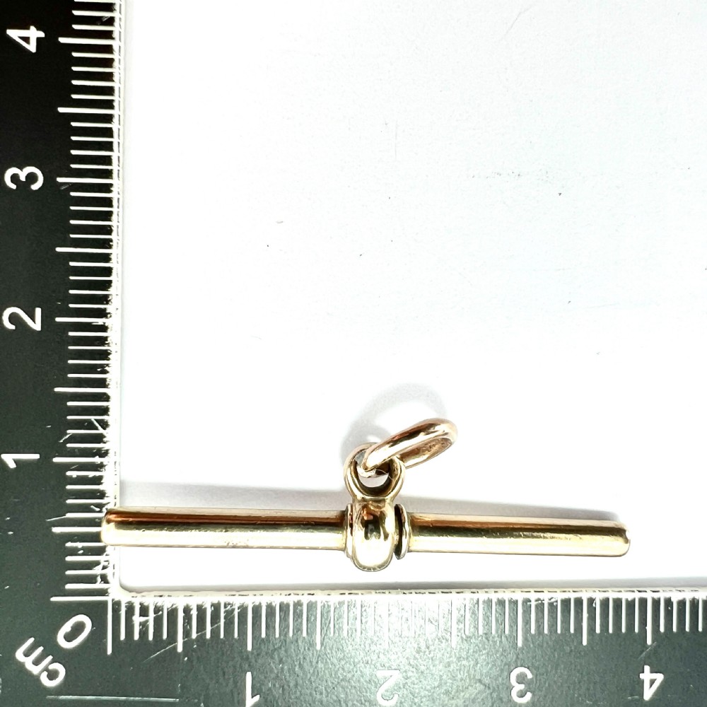 Victorian 9CT Gold Albert T Bar Fob Pendant  View VII