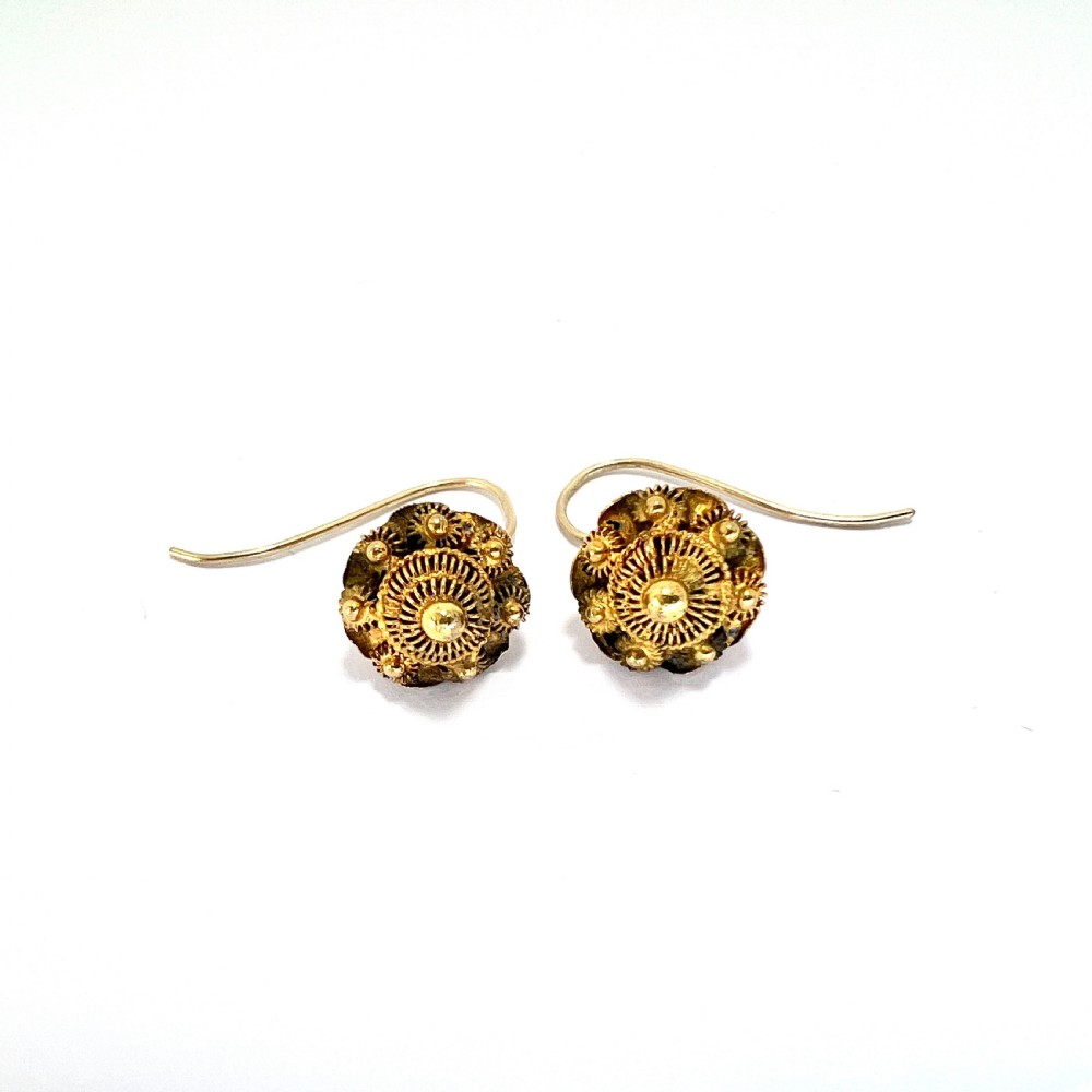  Victorian Cannetille Drop Earrings on 9CT Gold Wires View IV