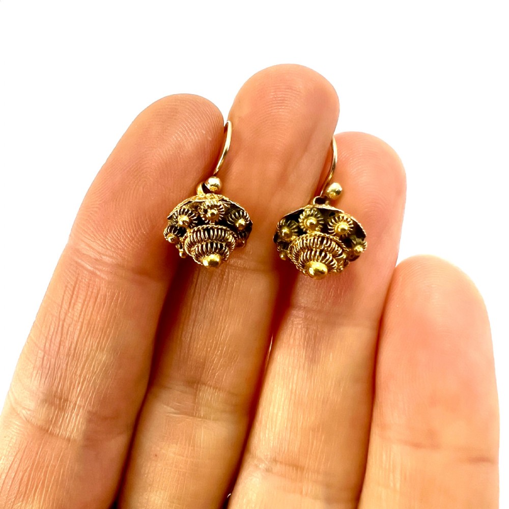  Victorian Cannetille Drop Earrings on 9CT Gold Wires View VII