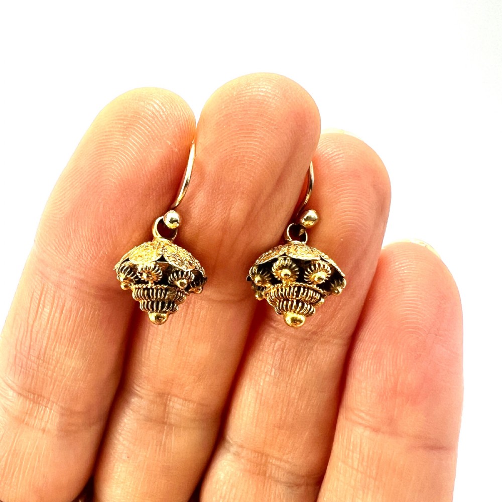  Victorian Cannetille Drop Earrings on 9CT Gold Wires View VIII