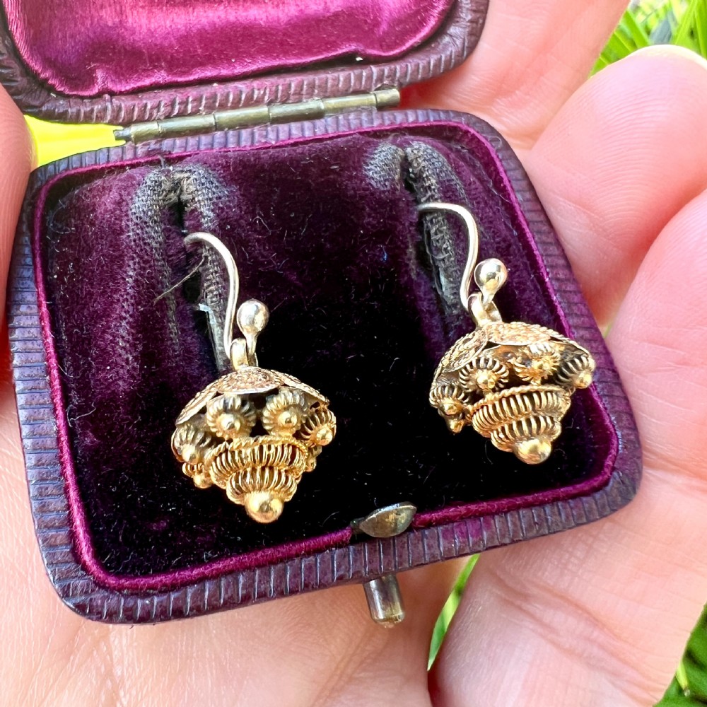  Victorian Cannetille Drop Earrings on 9CT Gold Wires View IX