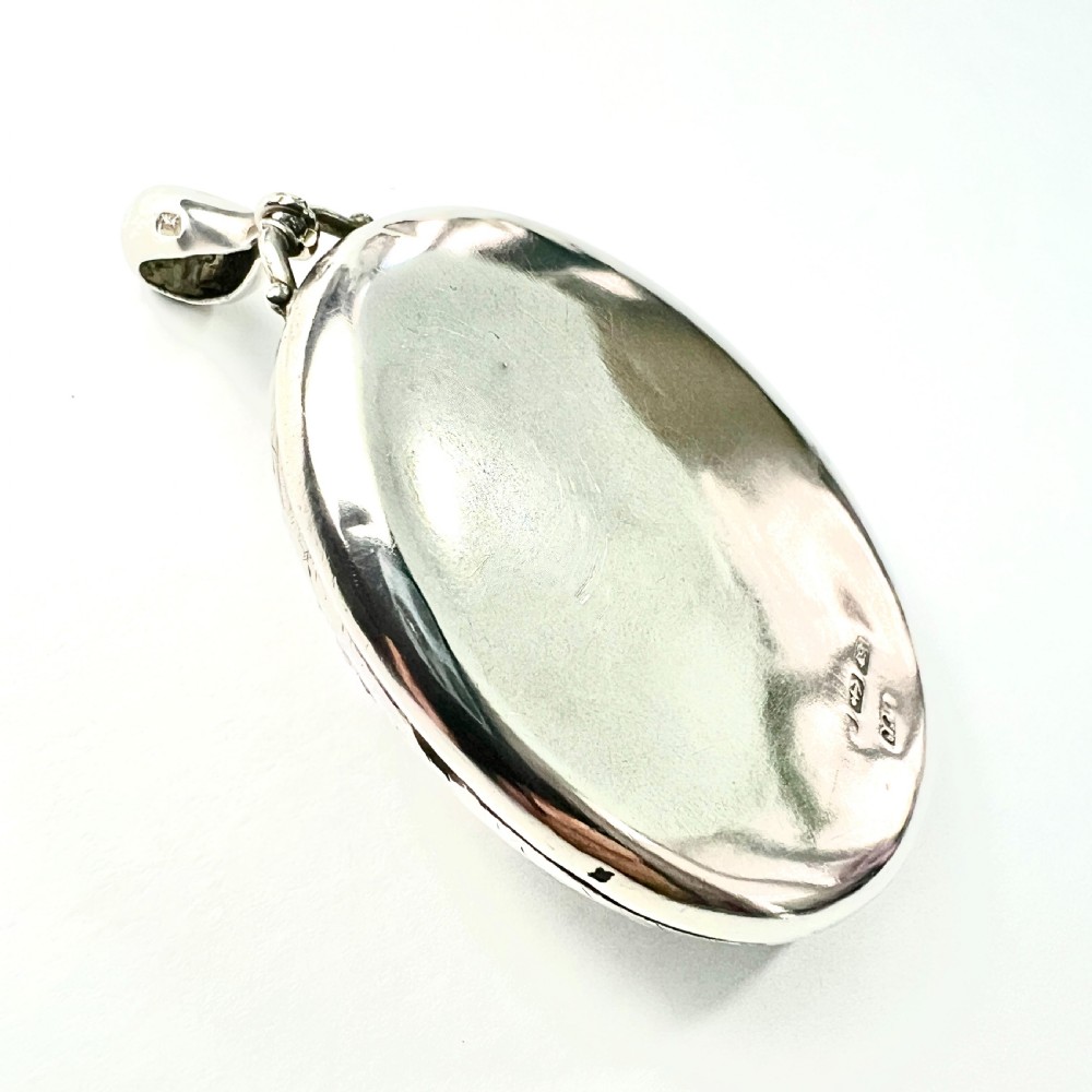 Large Victorian Silver Buckle Locket Pendant View V