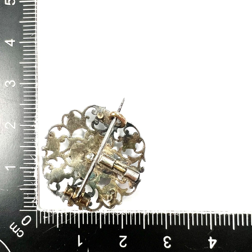 • Antique Austro Hungarian Victorian Turquoise Silver Brooch View VI
