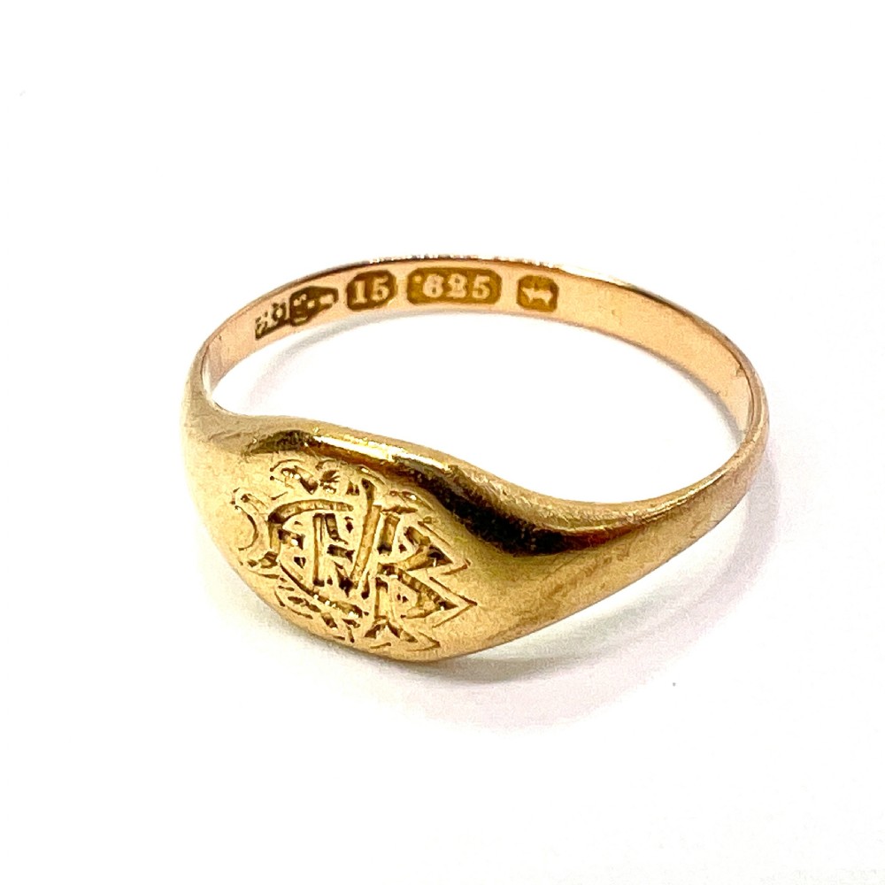 1882 Victorian 15CT Gold Monogram Signet Ring View II
