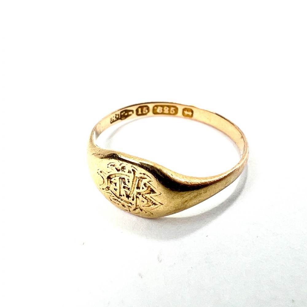 1882 Victorian 15CT Gold Monogram Signet Ring View III