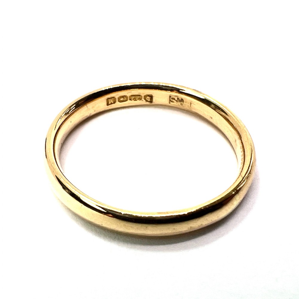 Slim Vintage 22CT Gold Wedding Band • Stacking Ring View III
