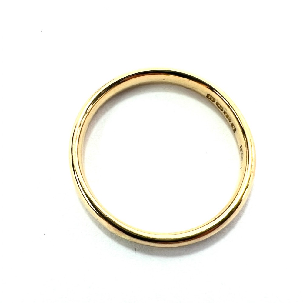 Slim Vintage 22CT Gold Wedding Band • Stacking Ring View V