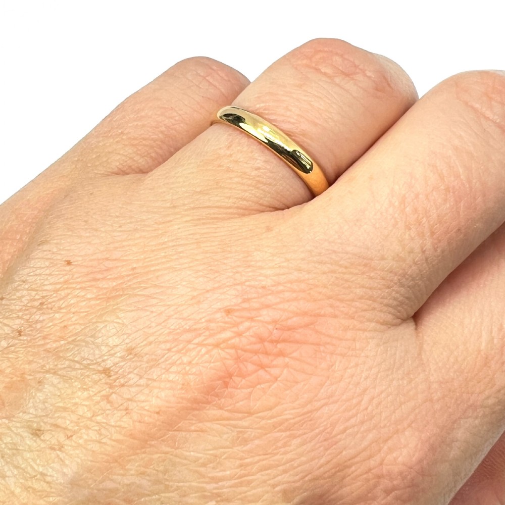 Slim Vintage 22CT Gold Wedding Band • Stacking Ring View VII