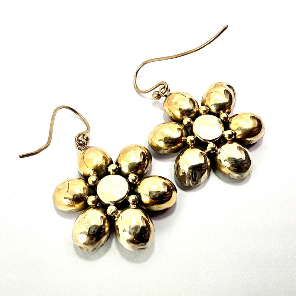 Georgian Paste Garnet Daisy Cluster Earrings View IV