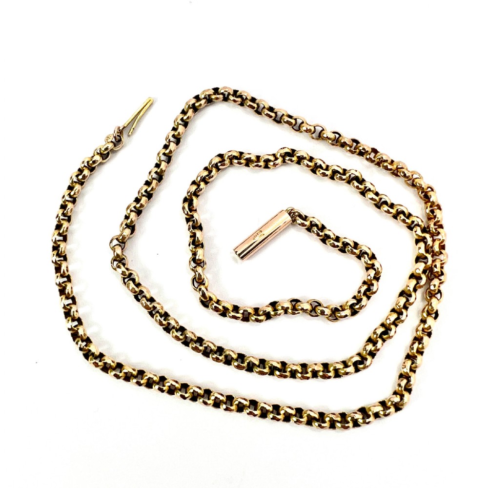 Edwardian 9CT Gold Belcher Chain Necklace View II