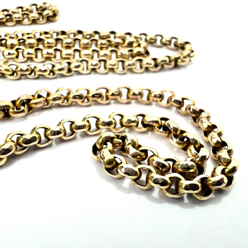 Edwardian 9CT Gold Belcher Chain Necklace View III