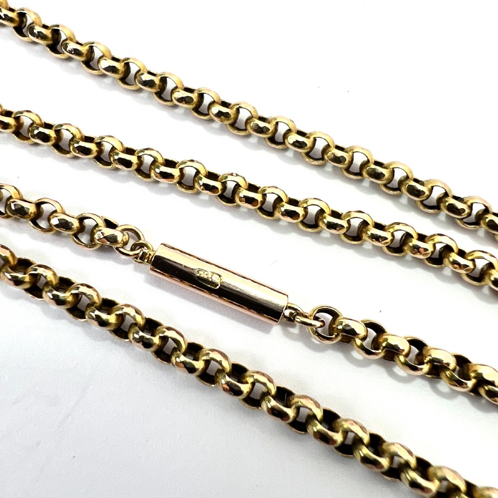 Edwardian 9CT Gold Belcher Chain Necklace View IV
