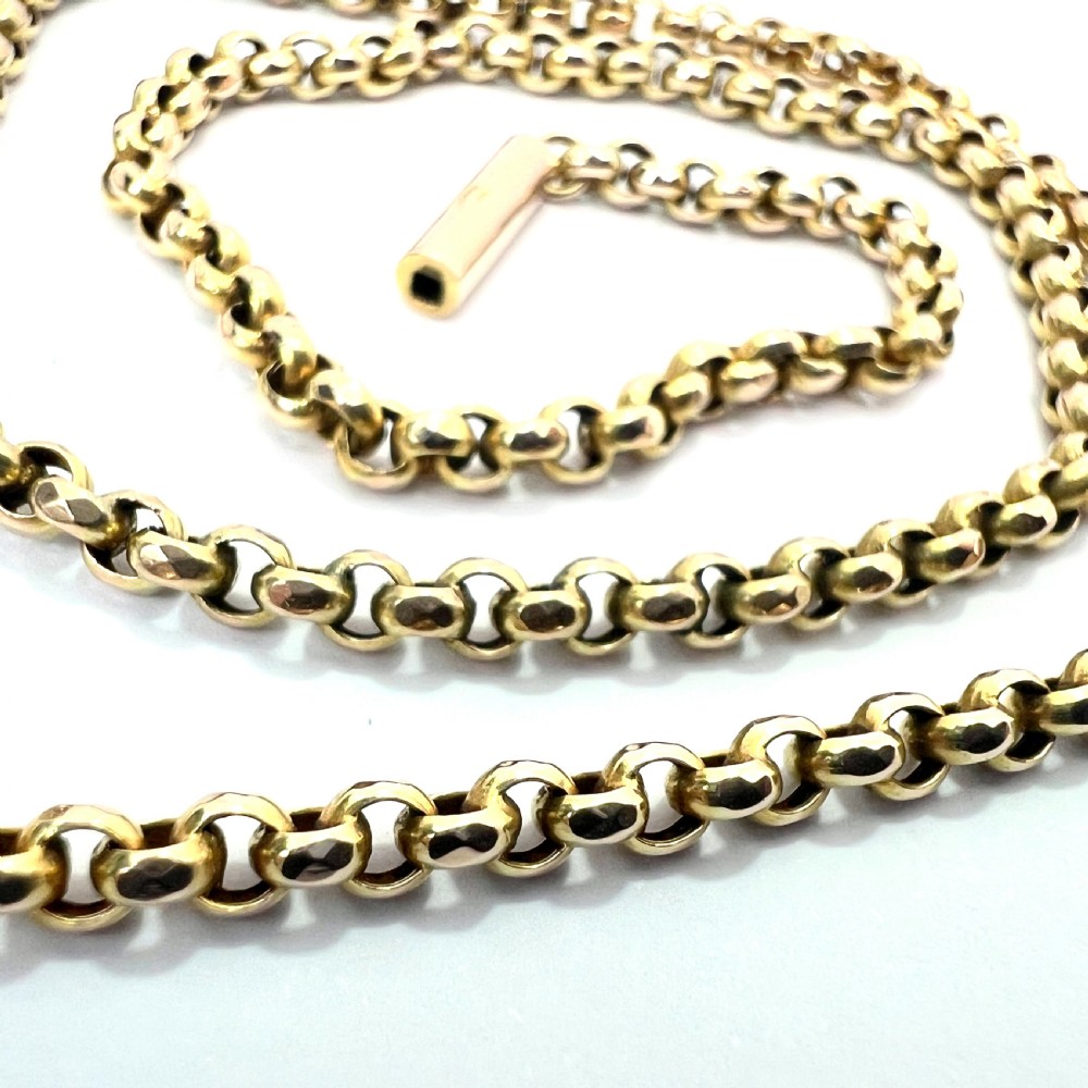 Edwardian 9CT Gold Belcher Chain Necklace View V