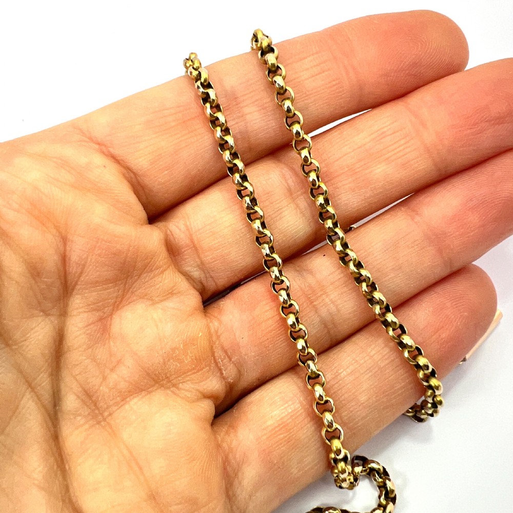 Edwardian 9CT Gold Belcher Chain Necklace View VII