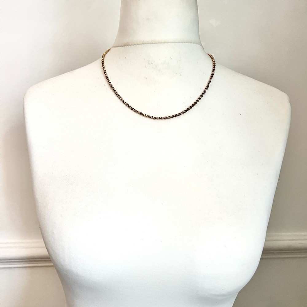 Edwardian 9CT Gold Belcher Chain Necklace View VIII