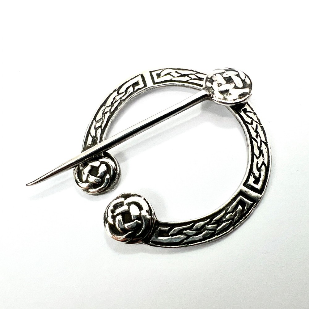 • Vintage 1935 Scottish Silver Celtic Penannular Brooch View II