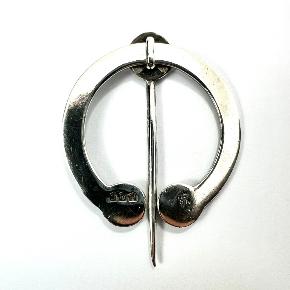 • Vintage 1935 Scottish Silver Celtic Penannular Brooch View VI